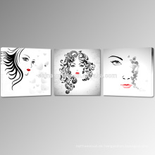 Dame Face Canvas Printing / Red Lip Bild Leinwand für Hang / Abstrakt Frauen Wand Kunst für Schlafzimmer Zimmer